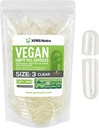 XPRS Nutra Boyutu 3 Boş Capsules - 1000 Kont Clear Boş Vegan Capsules - Vejetaryen Pills - DIY - Veggie Pill Caps