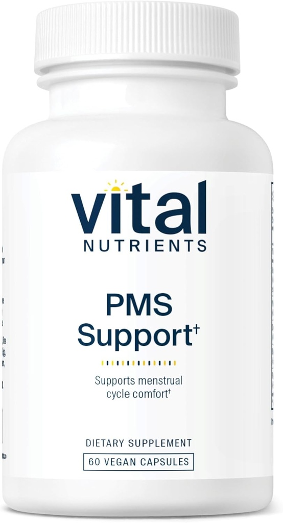 Vital Nutrients PMS Desteği - Vitex Berry & Passionflower Premenstrual Support & Hormon Dengesi * - B6 PMS Supplements - Gluten, Süt, Soy Free - Non-GMO - 60 Capsules