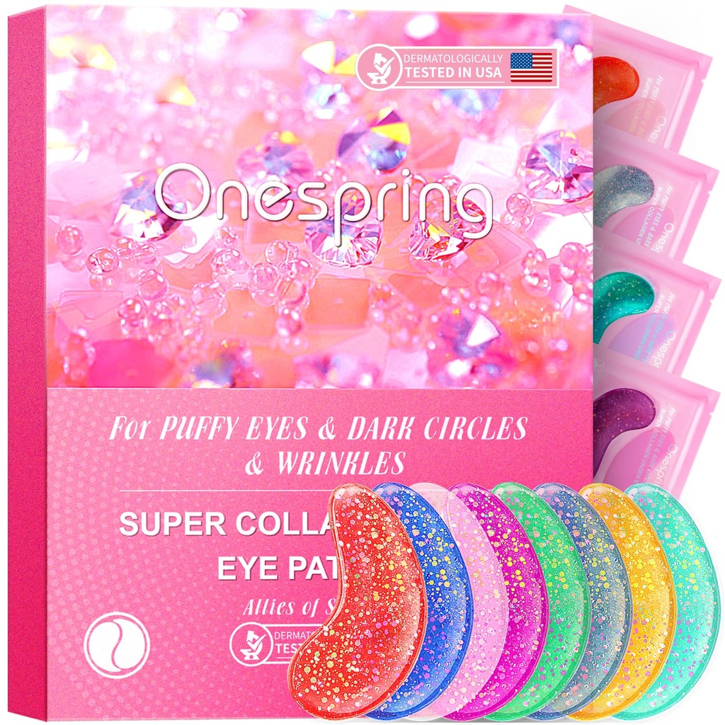 Under Eye Patches (24 Pairs) - Eye Gel Pads for Wrinkles, Puffy Eyes, Dark Circles, Eye Bag, Natural Collagen Eye Gels Pads, Under Eye Mask Patches for Renoing, Revitalize