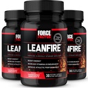 FORCE FACTOR LeanFire, 3-Pack, Pre Workout Energy Pills with Green Tea Extract and Caffeine to improve Energy, Build Lean Muscle, improve Athletic Performance, and Advanced Focus, 90 Capsules
