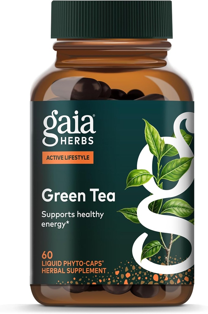 Gaia Herbs Yeşil Çay - Sağlıklı Kilo ve Enerji Seviyelerini Korumaya Yardımcı Olun * - Organik Yeşil Çay Kabini ve İndüksiyonu - 60 Vegan Sıvı Phyto-Capsules (15-Day Supply)