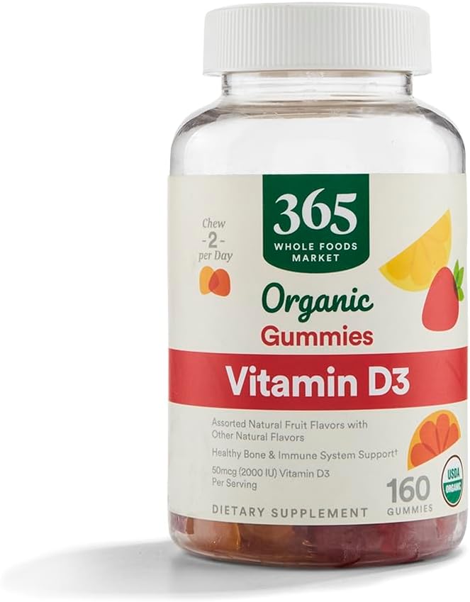 365 by Whole Foods Market, Organik Vitamin D3 Gummy, 160 Count