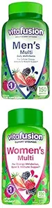 Erkekler için vitafüzyon Yetişkin Gummy Vitaminleri, Berry Erkekler için Günlük Multivitaminler, 75 Gün Supply, 150 + Vitafüzyon Kadınları Multivitamin Gummies, 75 Days Supply, 150 Count