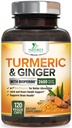 Turmeric Curcumin Supplement 2600mg - με Organic Ginger & Turmeric, BioPerine Black Pepper Extract 95% Curcuminoids - Σύνθετη Απορρόφηση Κοινή & Αντιοξειδωτική Υποστήριξη Επιπλέον Δύναμη - 120 Κάψουλες