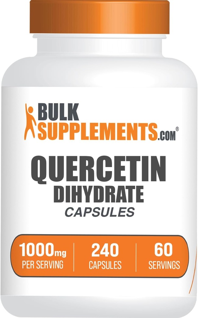BulkSupplements.com Quercetin Dihidrat Capsules - Quercetin Supplements, Antioksis Supplement - 4 Capsules per Service, 240 Count (Pack of 1)