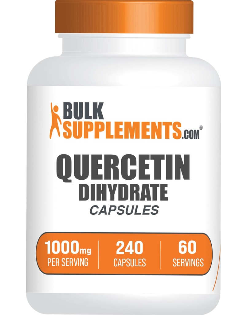 BulkSupplements.com Quercetin Dihydrate Κάψουλες - Quercetin Συμπληρώματα, Αντιοξειδωτικά Συμπλήρωμα - 4 κάψουλες ανά υπηρεσία, 240 Count (Pack of 1)