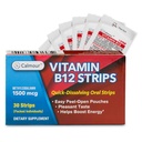 B12 Vitamini 30 Paket | Easy Oral Dissolvable Mint Flavored Strips | 1500 mcg Strips | VIT B12 Dissolve Under Tongue | Mecobalamin B-12 Formula | Vegan Dostu & Gluten Ücretsiz