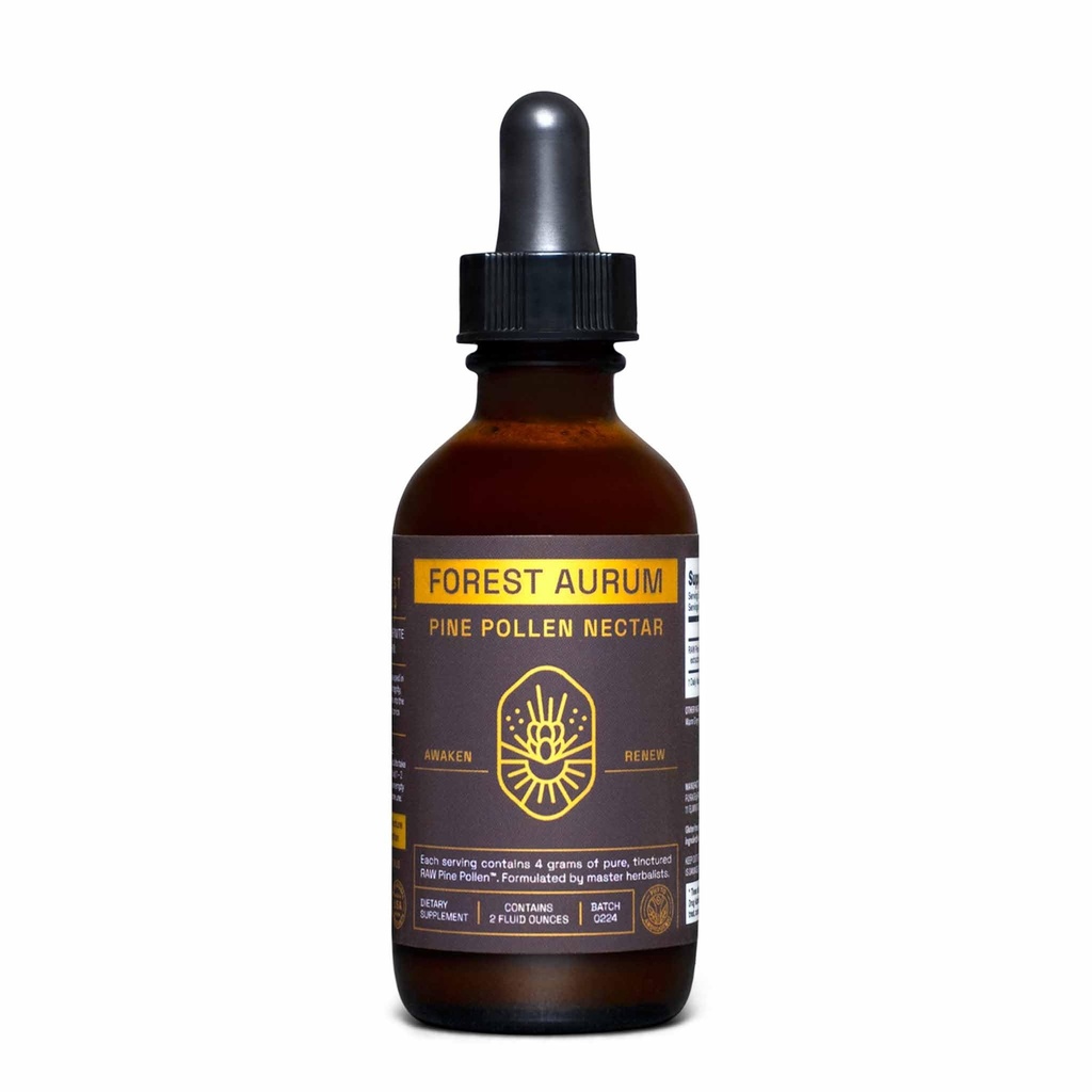 Orman A Pineurum, Nectar Tincture – 2:1 Gerçek Dual-Stage Ekstraksiyon – Phytosterol Support – Pure Single Origin Pine Pollen Tincture – 2 Akışkan Ounce Şişe