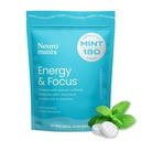 NöroGum Enerji Caffeine Mints (180 Adet) - L-theanine + Natural Caffeine + Vitamin B12 & B6 - Nootropic Energy & Focus Supplement for Women & Men - Keto & Vegan, Peppermint Flavoric