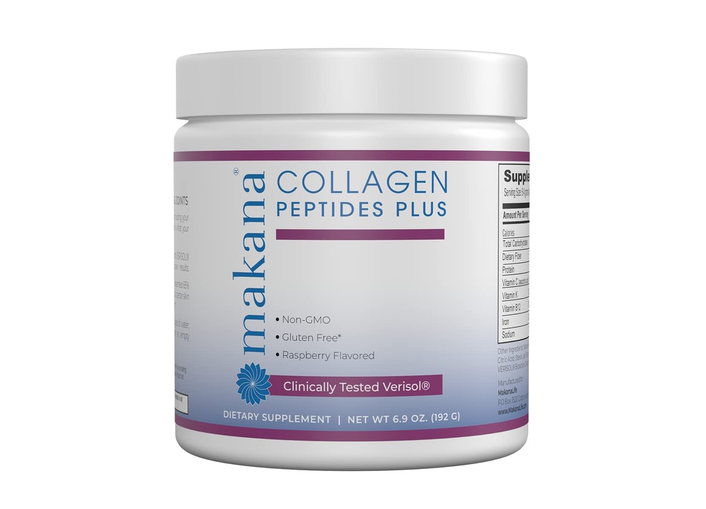 Makana Collagen Nail Plus – Datasol®, Vitamin C, Hyaluronic Asit & Amino Asits – Saç Saç, Skin, Nails, & Ortaklar, 30 Hizmet - Raspberry Flavor