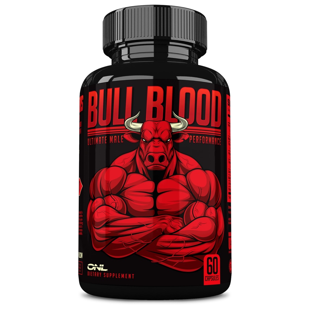 Erkekler için Bull Blood testosteron ATM - Stamina ve Endurance için testosteron Supplement - Maca Root, Horny Goat Weed, Tribulus Terrestris Tür & Tongkat Ali - Erkek Teşvik Tamam - 60 Ct