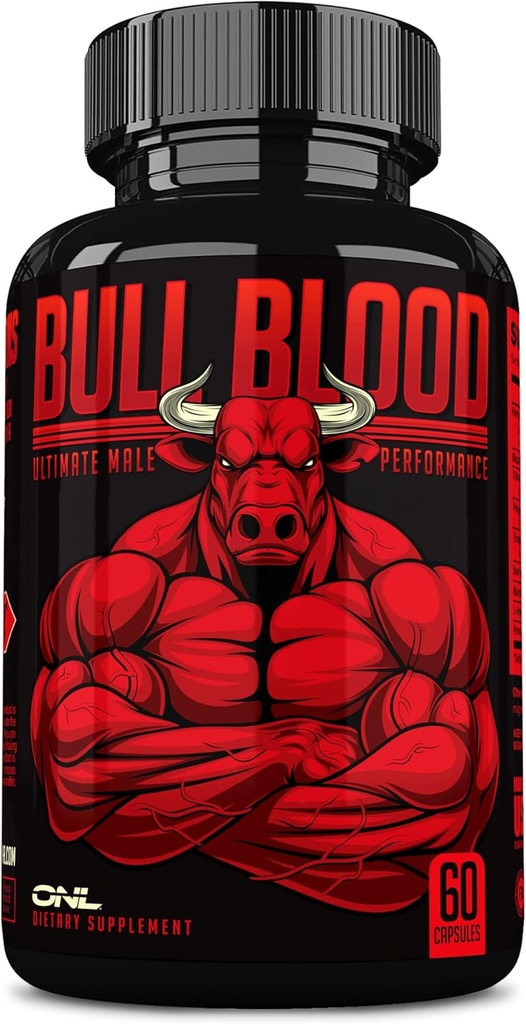Erkekler için Bull Blood testosteron ATM - Stamina ve Endurance için testosteron Supplement - Maca Root, Horny Goat Weed, Tribulus Terrestris Tür & Tongkat Ali - Erkek Teşvik Tamam - 60 Ct