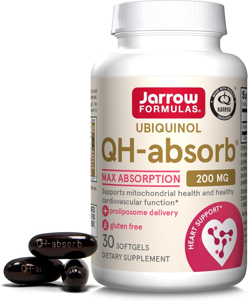 Jarrow Formulas CoQ10 200 mg Softgels - 30 Day Supply, Ubiquinol Co Q 10 Supplement for Cardiovascular Health, 30 Softgels