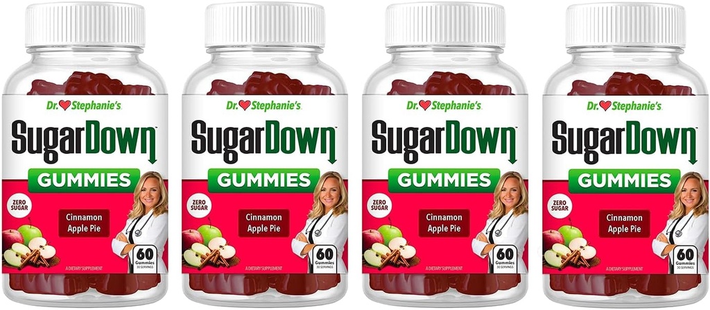 Dr. Stephanie'nin SugarDown Gummies – Ceylon & Cassia Cinnamon Supplement - 4 Pack