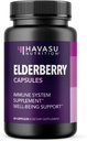 Sambucus Black Elderberry Κάψουλες - συμπλήρωμα υποστήριξης ανοσοποιητικών για ενήλικες - 400mg εκχύλισμα ανά υπηρεσία για τη συνολική ευεξία - χορτοφαγικά-Φιλικά, μη-GMO, Unflavored - 60 Count, 2 Μήνες προσφοράς