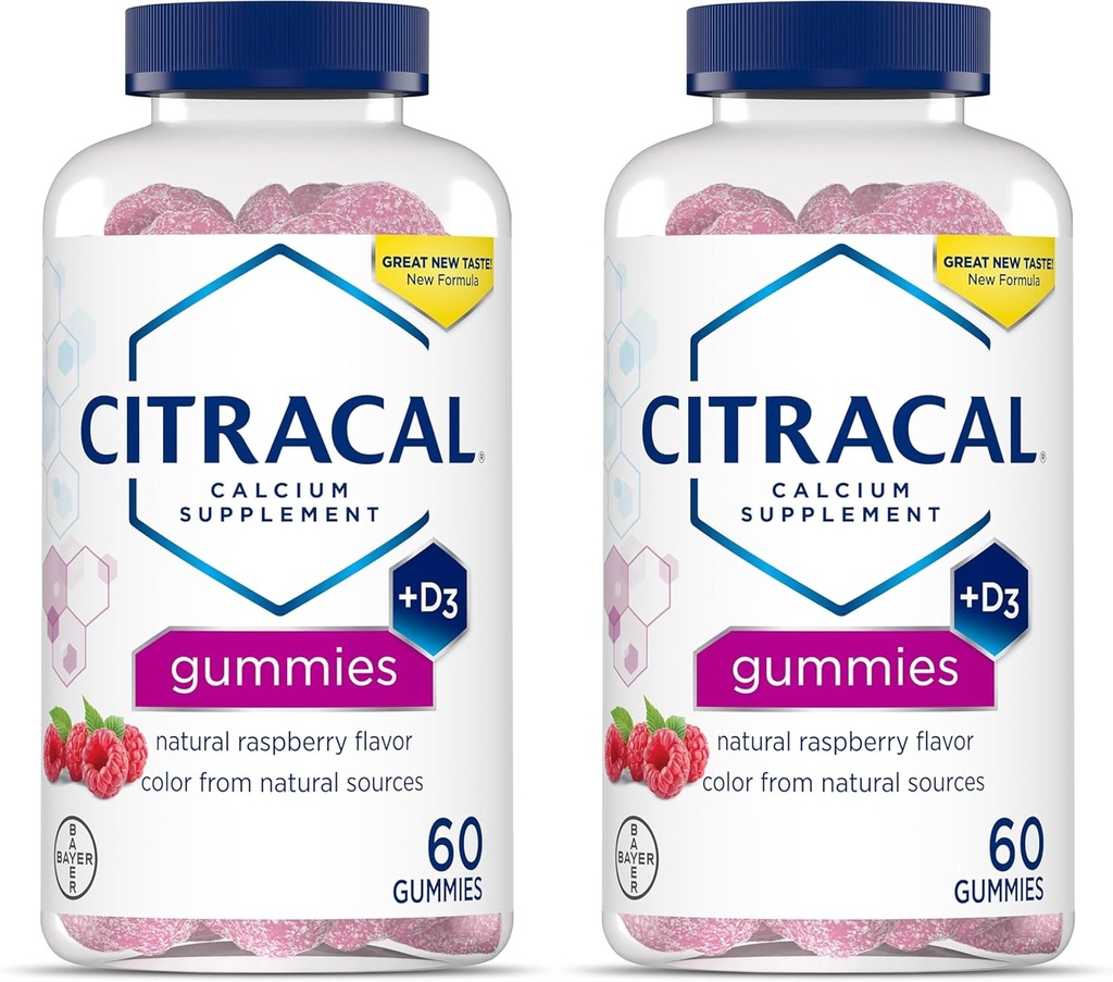 CITRACAL Steel Supplement Gummies, Chewable Food with Vitamin D3, Supports Bone Health,dis Chews for Ages 12+, Natural Raspberry Flavor, 60 (Birleşik Krallık)