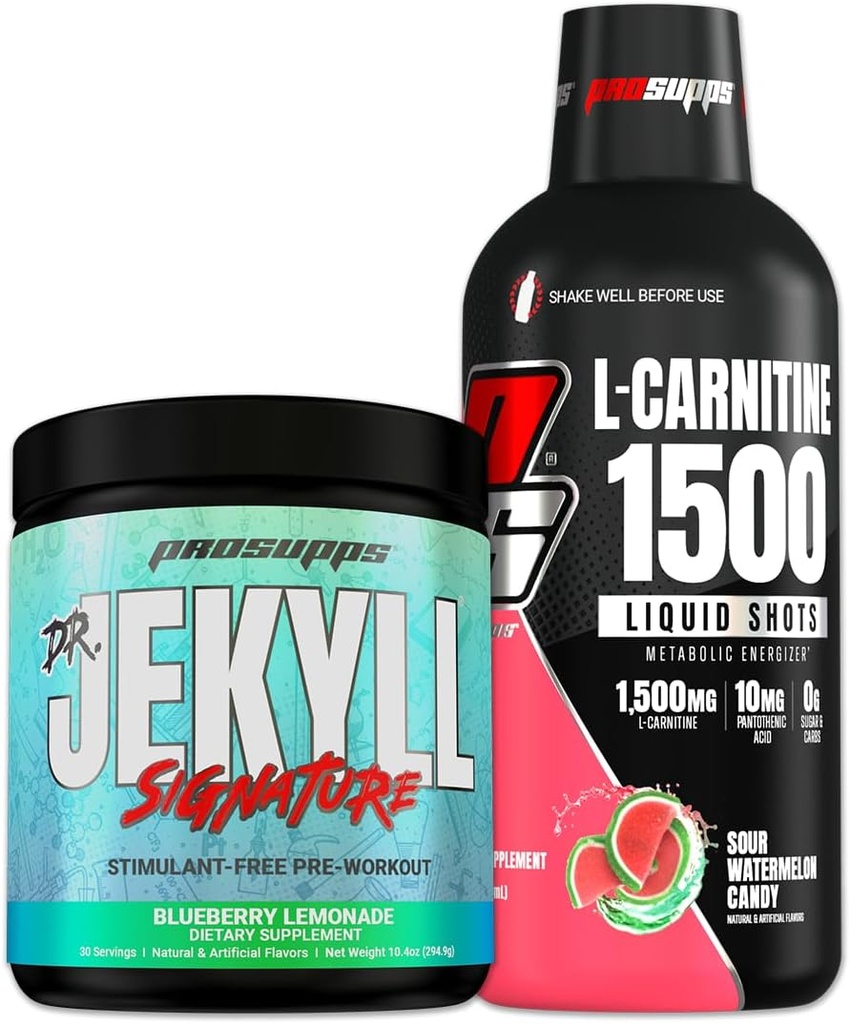 PROSUPPS Dr. Jekyll Signature Λεμονάδα με βατόμουρο και L-Καρνιτίνη 1500 Sour Cartermelon Candy Bundle