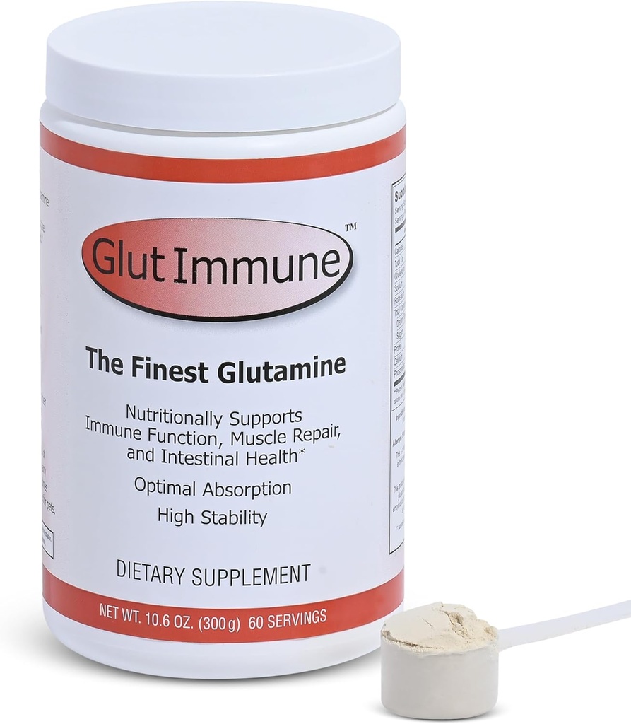 Glut Immune The Finest Glutamine Toz Süt-Free 300g Well Bilge, Doğal olarak Gut Health için Üstün Covalent Bonded Glutamine Supplement for Gut Health, Immune Focus & Recovery with 60 Services