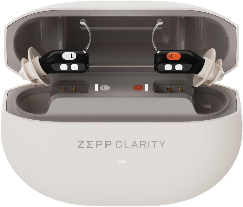 Seniors Yetişkinler için Bir OTC İşitme Aids - neredeyse görünmez, Adaptive Sound, 18 HR Battery, Kablosuz ve USB Şarj Vakası, App Control, Lifetime Service & Audiology Care