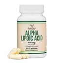 Alpha Lipoic Acid 600mg per Serving, 60 κάψουλες (Trit Party Tested, Non-GMO, Gluten Free, Vegan Safe) Ισχυρό Αντιοξειδωτικό για Νευροπάθεια και Καρδιαγγειακή Υγεία (ALA Supplement) από Διπλό Ξύλο