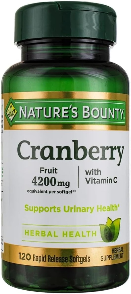 Nature's Bounty Cranberry Φρούτα Softgels 4200mg συν Βιταμίνη C, 100 μετρούν