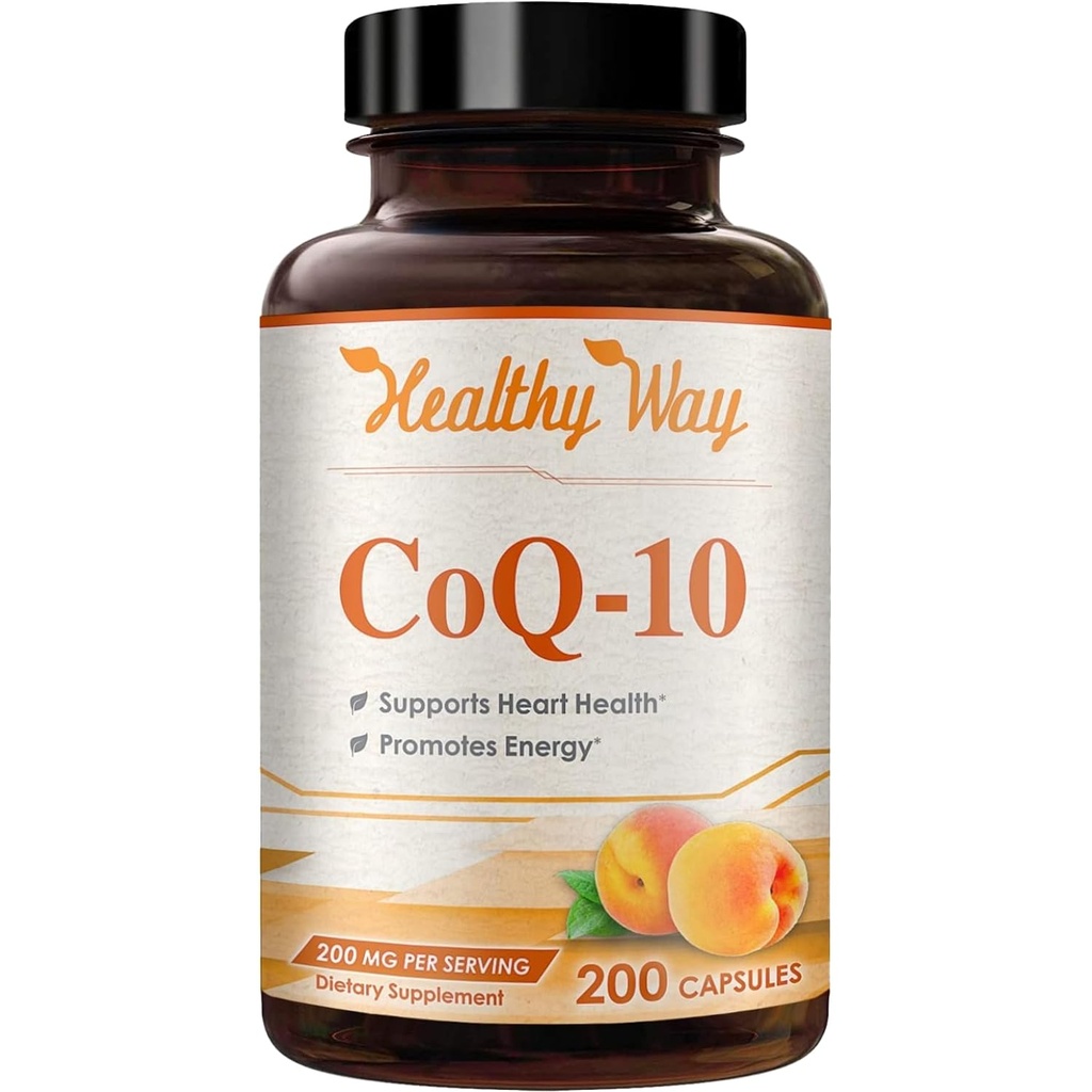 Συνένζυμο Q10 200mg CoQ10 συμπλήρωμα -Once Daily CoQ10 200mg Κάψουλες σκόνης για την καρδιά Υγεία, Αντιοξειδωτικό & Ενεργειακή Υποστήριξη -Non-GMO, Γρήγορη Απορρόφηση Ubiquinone Q10 συνένζυμο (Single)