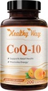 Coenzyme Q10 200mg CoQ10 Supplement -Once Daily CoQ10 200mg Powder Capsules for Heart Health, Antioxidant & Energy Support -Non-GMO, Quick Absorption Ubiquinone Q10 Coenzyme (Single)