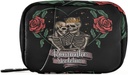 Rose Skeleton Skull in Love Pill Box 7 Day Pill Case Travel Pill Organizer Bag with Zipper Portable Weekly Case Compact Size for Vitamin Supplement Holder