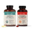 NatureWise 1000mg Omega 3 600mg EPA 400mg DHA with Vitamin E 180ct & Vitamin B Complex for Women and Men 150 Softgels[5-Month Supply]