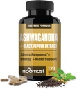 Noo Most Ashwagandha 1200 mg Supplement | Black Pepper Extract ile 10 Withanolitler | Stres Yardımı için Saf Kök Takdir, Tavsiyeler Enerji, Mood, Helathy Sleep for Men & Women | 120 Capsules