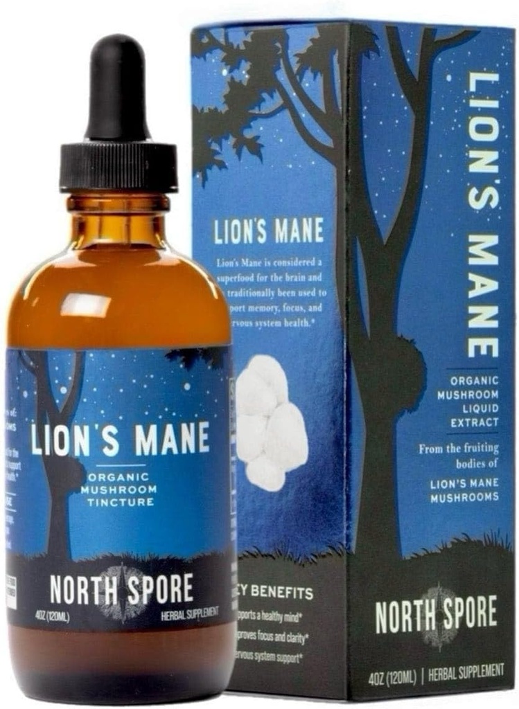 North Spore Organic Lion's Mane Mushroom Tincture (4 oz) 