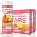 Superfood Tabs Superfoods Company Detox Cleanse Drink - Συμπλήρωμα για γυναίκες & άνδρες - Υποστήριξη Υγιεινού Βάρος, Επιπεφυκτικού Υγιεινής, Καβουριών & Ανακούφιση - Λεμονάδα Φράουλα Γεύση [60 Tablets]