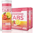 Superfood Tabs Superfoods Company Detox Cleanse Drink - Supplement for Women & Men - Sağlıklı Kilo, Digestive Health, Cravings & Bloating Relief - Strawberry Lemonade Flavor [60 Tabletler]