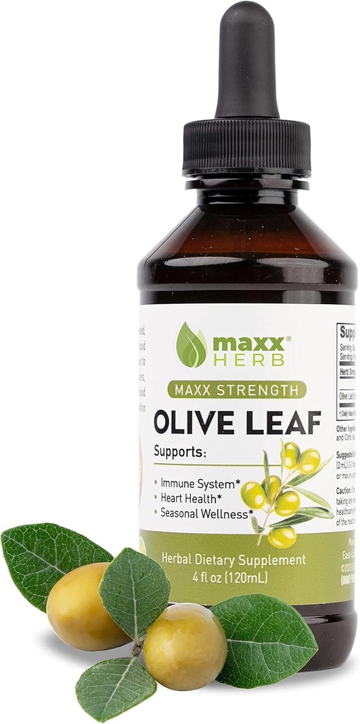 Maxx Herb Olive Leaf Extract – Max Strength Ol Europein Sıvı Absorbs Immune Support, Heart Health ve Mevsimsel Wellness - 4 Oz Şişe (60 Hizmet)