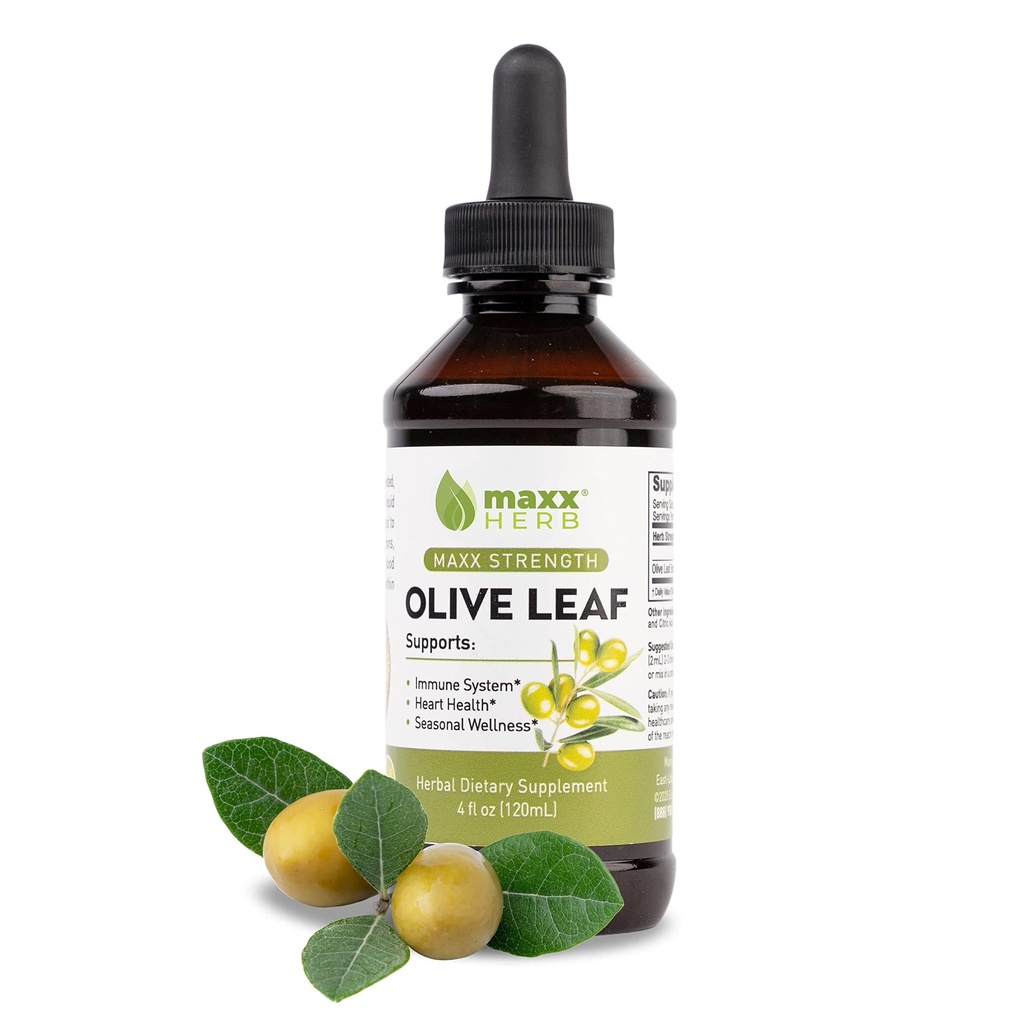 Maxx Herb Olive Leaf Extract – Max Strength Ol Europein Sıvı Absorbs Immune Support, Heart Health ve Mevsimsel Wellness - 4 Oz Şişe (60 Hizmet)