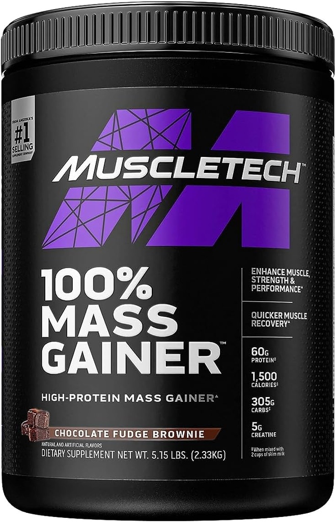 KasTech Yüksek Protein Kitlesi Erkekler ve Kadınlar için Kitle Kazanıyor - Kilo Vermesi için Protein Toz Shakes, Muscle Building & Recovery With Kretine Monohidrat - Chocolate Fudge Brownie, 5.15 Pound