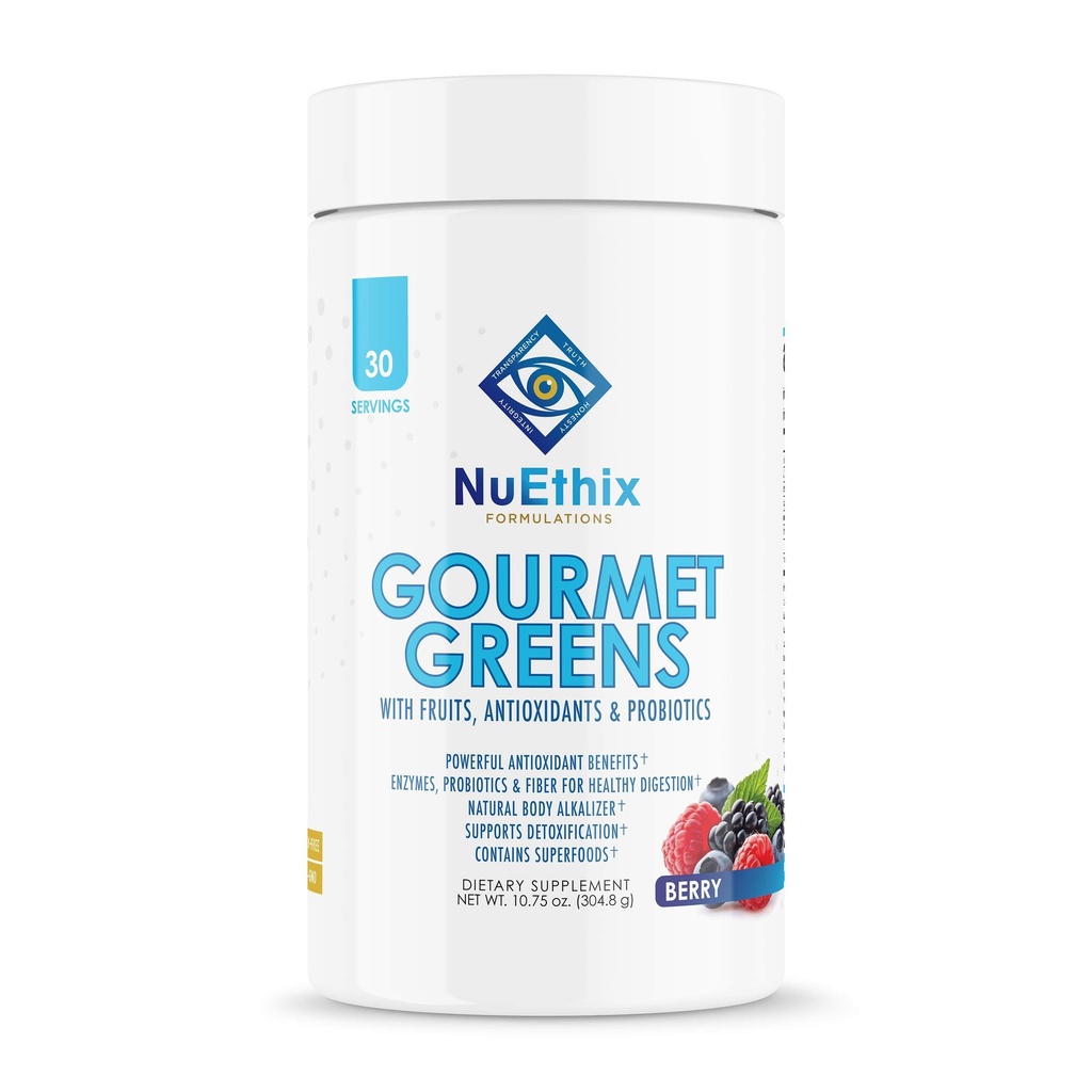 NuEthix Formulations Gur Yeşiller Meyve ve Sebze Superfoods ve Probiyotikleri ile Toz Diyetsel Tamam, Berry, 30 Hizmet
