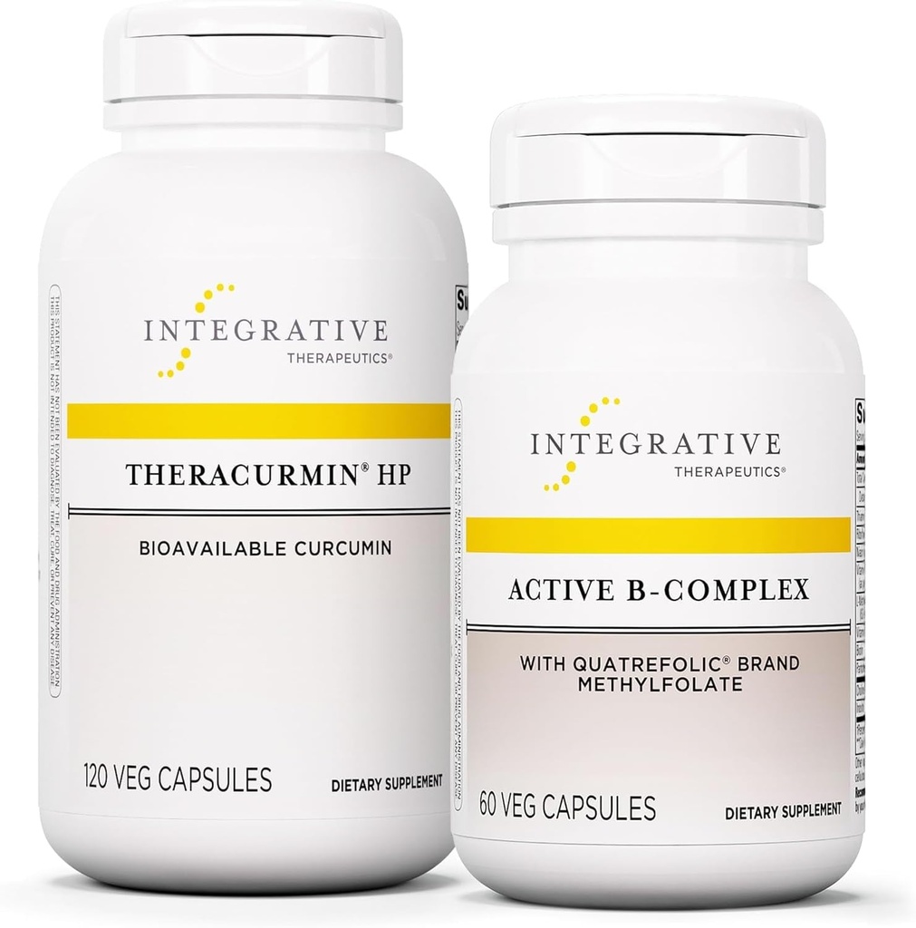 Active B-Complex, 60 Capsules & Theracurmin HP, 120 Capsules – Active B-Complex to Support Energy Metabolism * - Theracurmin That's 27x More Bio available*
