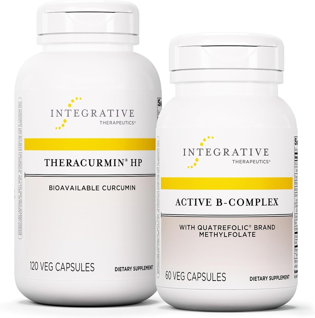 Integrative Therapeutics Bundle with Active B-Complex, 60 Capsules & Theracurmin HP, 120 Capsules - Active B-Complex to Support Energy Metabolism* - Theracurmin That's 27x More Bioavailable*