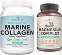 AMANDEAN Premium Magnezyum Kompleksi ve Marine Collagen Sche. Yüksek hacimli Magnezyum Threonate, Glycinate & Malate. Wild-Caught Hydrolyzed Fish Collagen protein. Quality Sleep, Skin & Mood