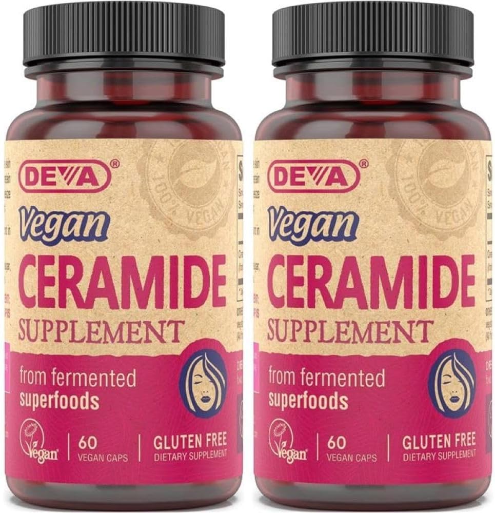 DEVA Vegan Vitaminleri Skin Restoring Ceramid Supplement Tabletleri, 60 Kont, (Pack of 2)