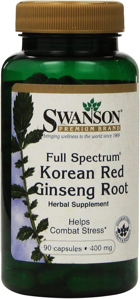 Swanson Premium Full-Spectrum Korean Red BTC Root 400 mg 90 Caps - İki Paket
