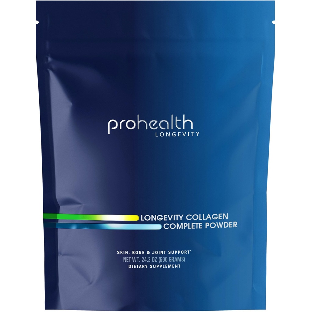 ProHealth Longevity Collagen. Toz - 40. 20g Multi Collagen. 2g Pro-Collagen. Hyaluronic Acid. Tip I, II, III, V, X for Commons, Bones, Hair, Skin, Muscles, Gut - 30 Hizmet