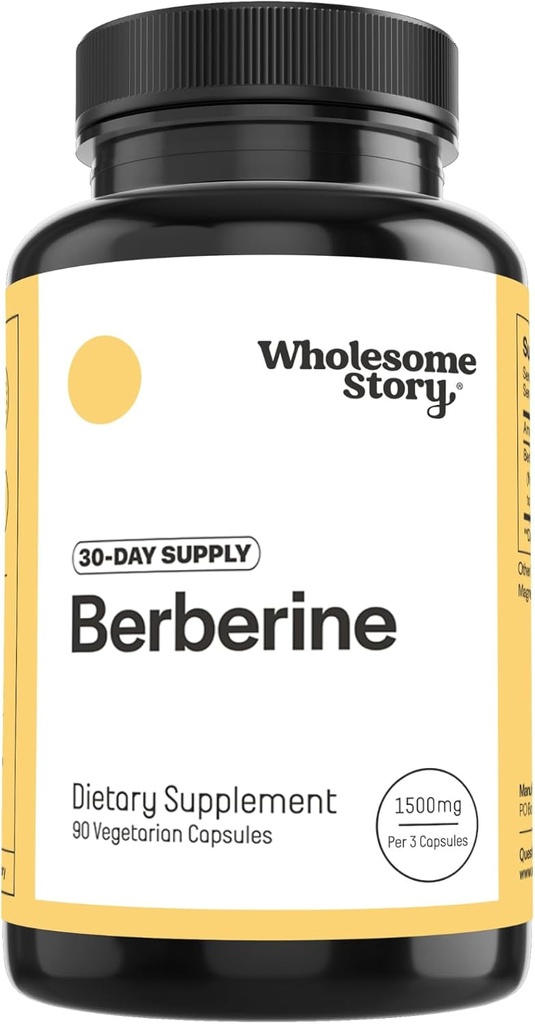 Berberine Supplement 1500 mg | Berberine 500 mg Per Capsule |  97 Standartlaştırılmış Yükseklik | Destekler Metabolik Profiller ve Hormonal Denge | 90 Berberine HCL Capsules | Berberine Supplements 30-Day Supply
