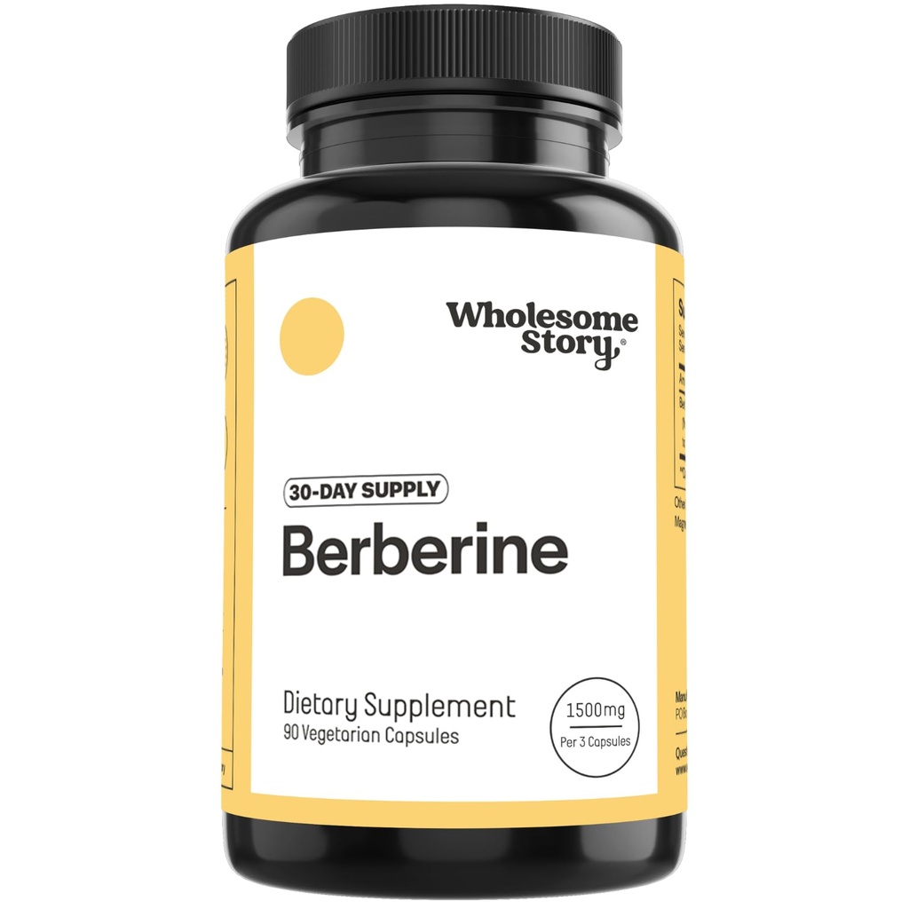 Berberine Supplement 1500 mg | Berberine 500 mg Per Capsule |  97 Standartlaştırılmış Yükseklik | Destekler Metabolik Profiller ve Hormonal Denge | 90 Berberine HCL Capsules | Berberine Supplements 30-Day Supply