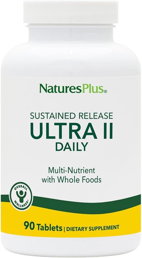 NaturesPlus Ultra II Daily - 90 Tablet - Genel Well-Being için Tüm Gıdalarla Çokvitamin - Enerji ve Immune Health - Sustained Release - 90 Hizmetler