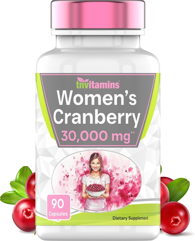 Kadınlar için Cranberry Pills: 30,000 mg - 90 Capsules | Urinary Tract Health & Support* | Cranberry Inter Ekstraksiyon Vitamin Supplement for Women | Non-GMO | Made in the USA!
