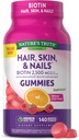 Nature's Truth Saç, Skin, and Nails Gummies | Biotin | 140 Kont | Meyve Flavor | Vegan, Non-GMO ve Gluten Free Vitamin for Men and Women