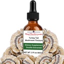 Türkiye Tail Mushroom Liquid Extract Tincture, Daily Supplement, Double Extracted for High Potency, 2 Fl oz, 60 doz