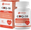 OMOGS CoQ10 400 mg Softgels, Coenzyme Q10 Yüksek Abpsiyon Supplements Support Heart Health, Cardiovascular Health, Immune System & Cellular Energy Production, Gluten Free, 60 Softgels